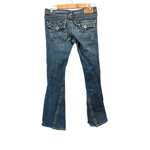 TRUE RELIGION Joey TWISTED LEG SEAM FLARE Jeans Denim‎ Women's 29 Blue EUC